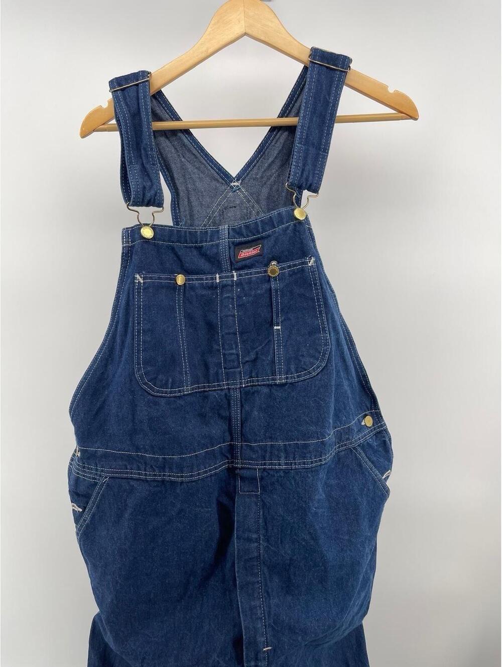 Dickies Denim Overalls Size 26 Blue Bib Workwear Made in USA